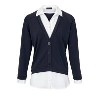 Designer-2-in-1-Blusenshirt, marine-weiß