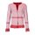 Designer-Strickjacke m. Fransen, rot-weiß
