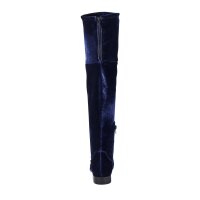 Samt-Overkneestiefel, nachtblau