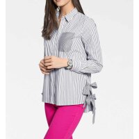 Designer-Streifenbluse, schwarz-weiß