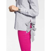 Designer-Streifenbluse, schwarz-weiß