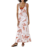 Designer-Maxikleid, koralle-weiß