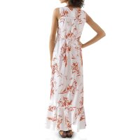 Designer-Maxikleid, koralle-weiß