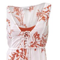 Designer-Maxikleid, koralle-weiß