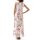 Designer-Maxikleid, koralle-weiß