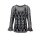 Embroidered blouse and top, black-multicolour