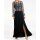 Embroidered blouse and top, black-multicolour