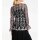Embroidered blouse and top, black-multicolour
