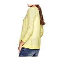 Designer-Cardigan, gelb-weiß