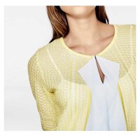 Designer-Cardigan, gelb-weiß