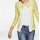 Designer-Cardigan, gelb-weiß