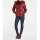 Down jacket with weave fur, cherry red