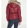Down jacket with weave fur, cherry red