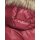 Down jacket with weave fur, cherry red
