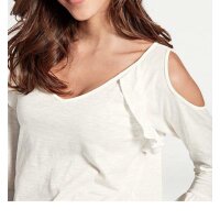 Flounce shirt, offwhite