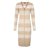 Designer-Longstrickjacke, sand-ecru