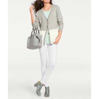 Designer-Kaschmir-Cardigan, grau-offwhite