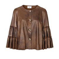 Designer-Lederimitatjacke, cognac