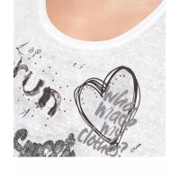Shirt m. Pailletten, offwhite