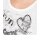 Shirt m. Pailletten, offwhite