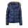 Daunenjacke m. Webpelz, blau