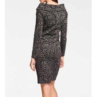 Designer-Jerseykleid, taupe-schwarz