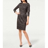 Designer-Jerseykleid, taupe-schwarz