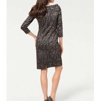 Designer-Jerseykleid, taupe-schwarz
