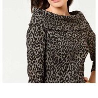 Designer-Jerseykleid, taupe-schwarz