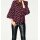 Designer-Druckbluse, schwarz-pink