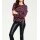 Designer-Druckbluse, schwarz-pink