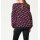 Designer-Druckbluse, schwarz-pink