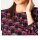 Designer-Druckbluse, schwarz-pink