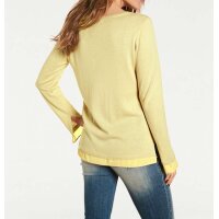 Designer-Pullover m. Chiffon, lemon