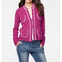 Designer-Cardigan, pink-weiß