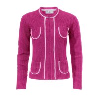 Designer-Cardigan, pink-weiß