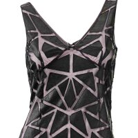 Designer-Cocktailkleid, schwarz-mauve