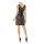 Designer-Cocktailkleid, schwarz-mauve