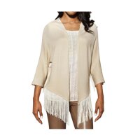 Cardigan with fringes, cream