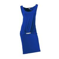 Rückendekolletékleid m. Zierelement, blau