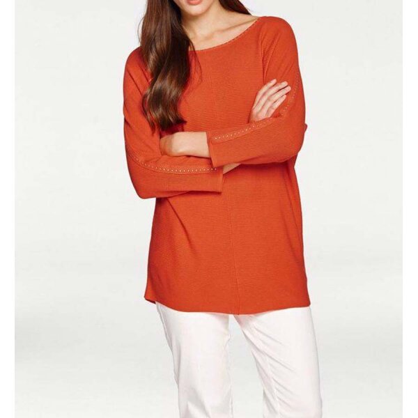 Sweatshirt with strass, orange