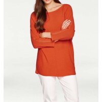 Designer-Pullover m. Strass, orange