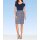 Pencil skirt with flounces, blue-white