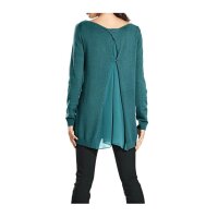 Pullover m. Chiffon, petrol
