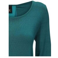 Pullover m. Chiffon, petrol