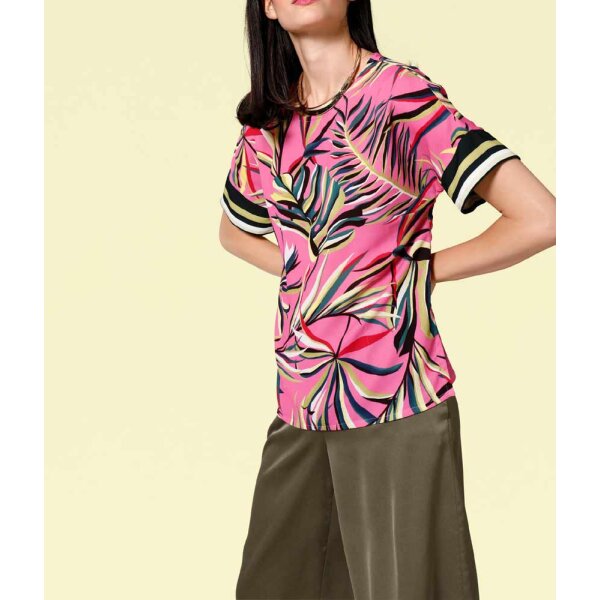 Print blouse, pink-multicolour