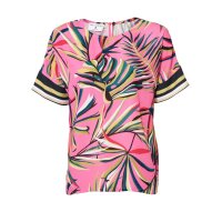 Designer-Druckbluse, pink-bunt