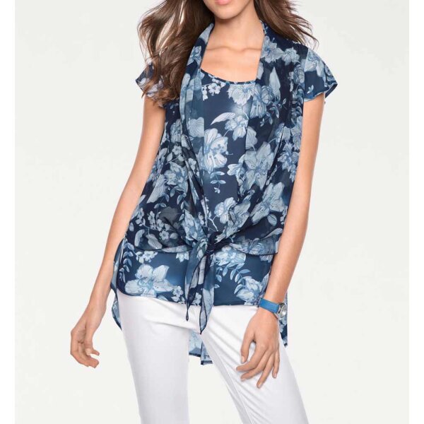 Designer-2-in-1-Bluse, blau