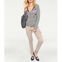 Cardigan m. Patches, grau