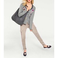 Cardigan m. Patches, grau